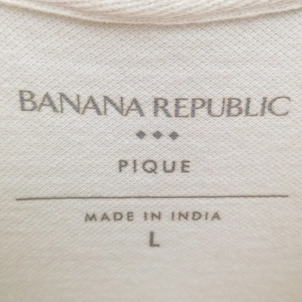 Banana Republic Mens Large Pique Polo Shirt Lot of 2 Colorblock Embroidered Logo